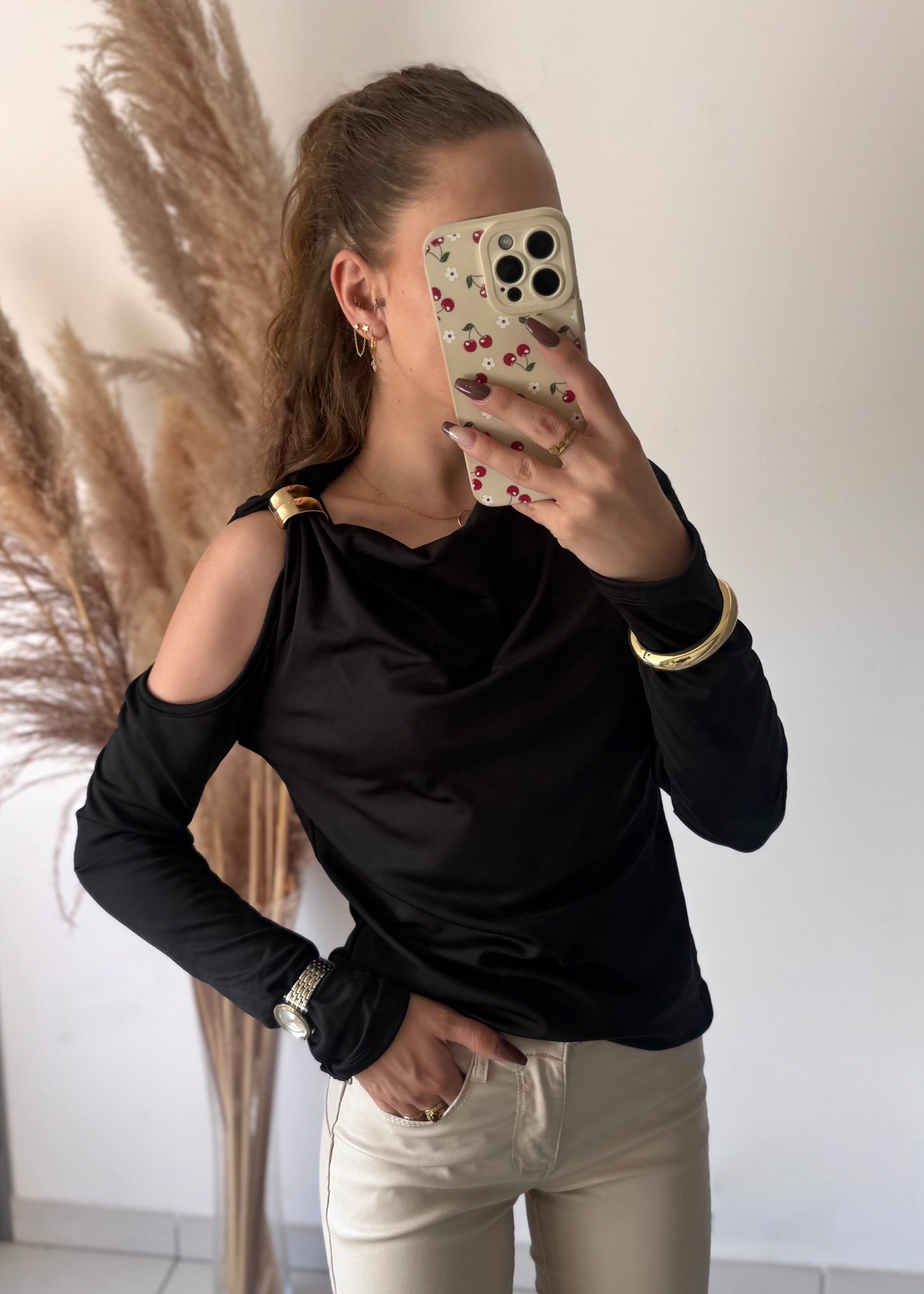 TOP ASYMÉTRIQUE - NOIR