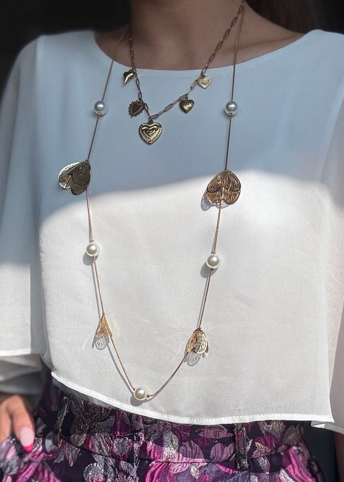 COLLIER SAUTOIR FLEURS