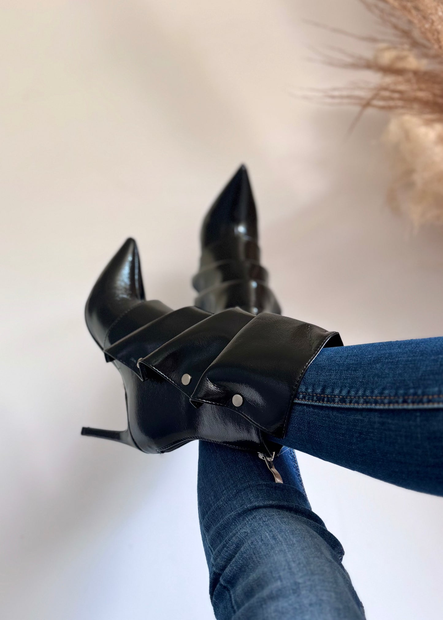 BOTTINES DRAPPÉES - NOIRES