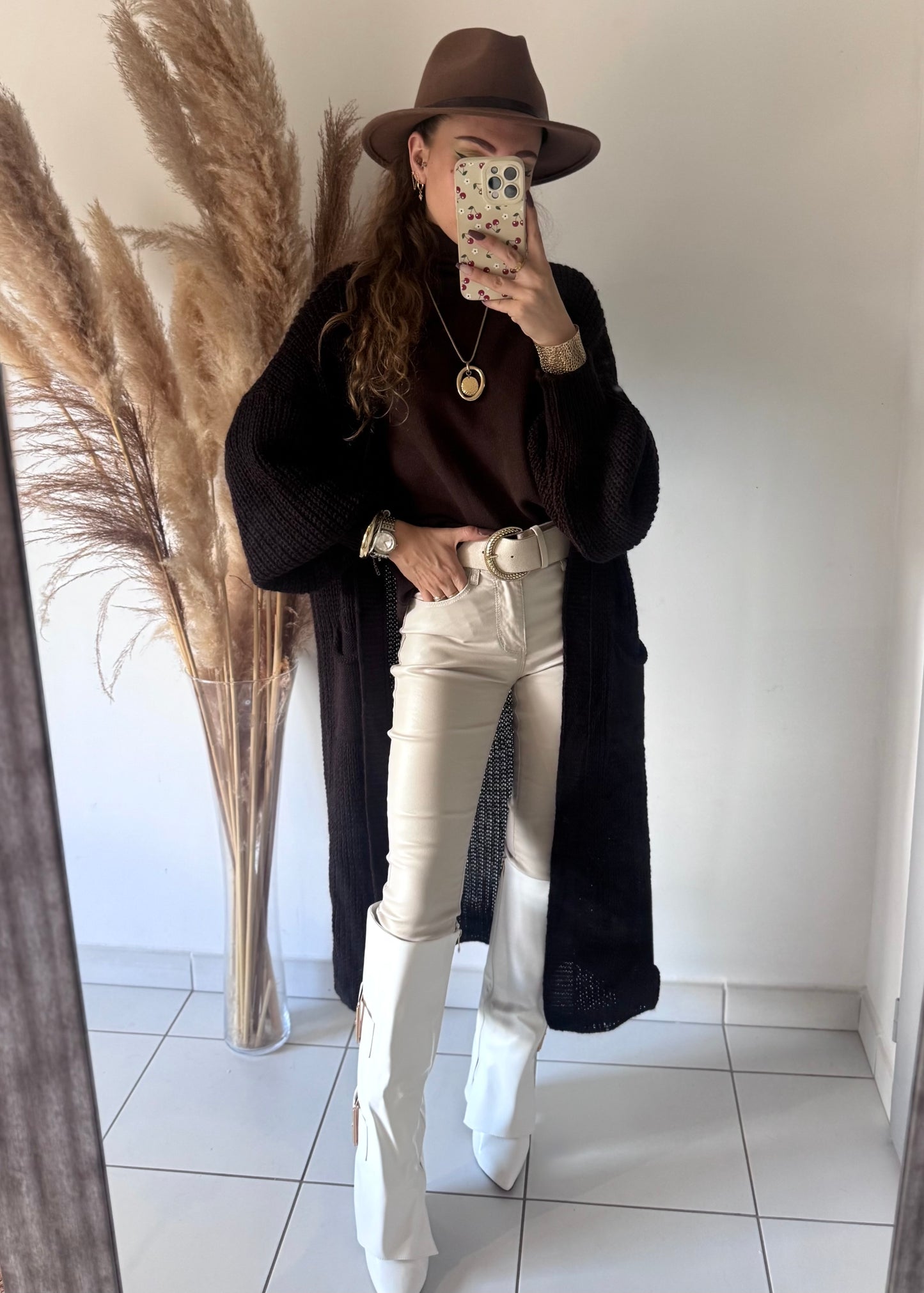 GILET LONG - MARRON