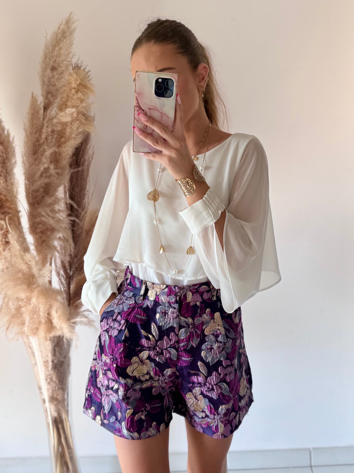 COLLIER SAUTOIR FLEURS