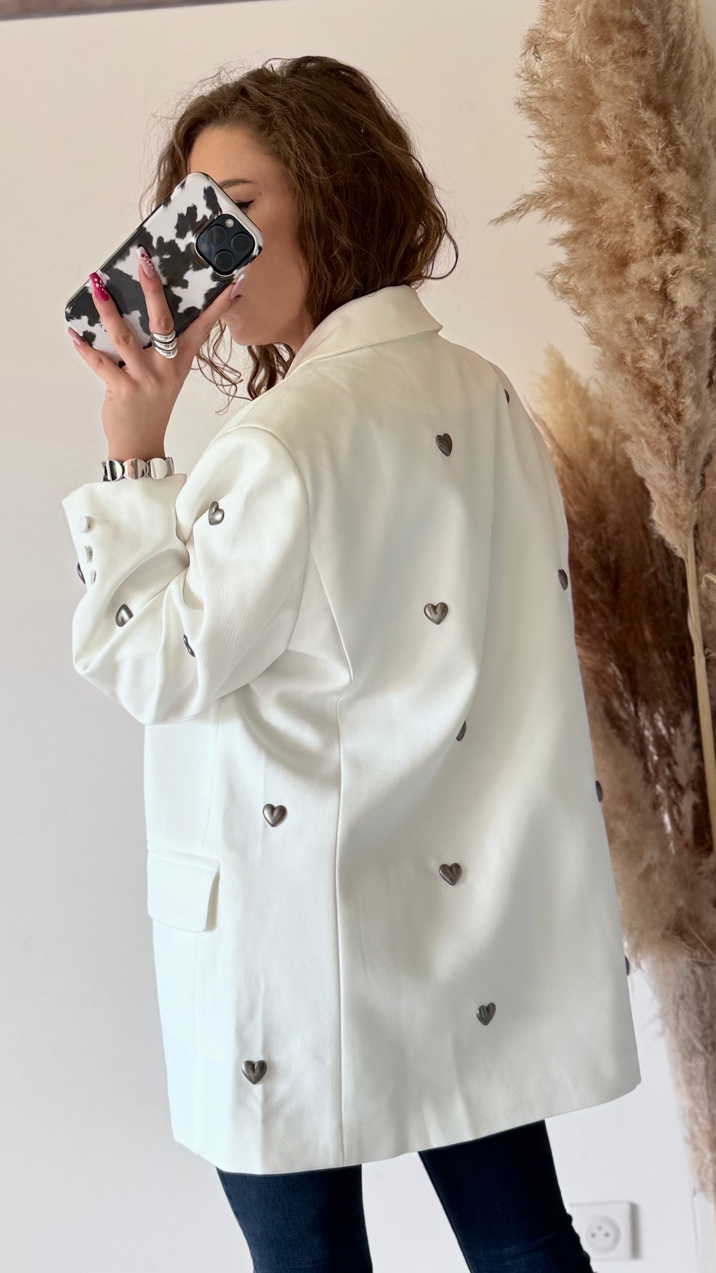 BLAZER COEURS - BLANC