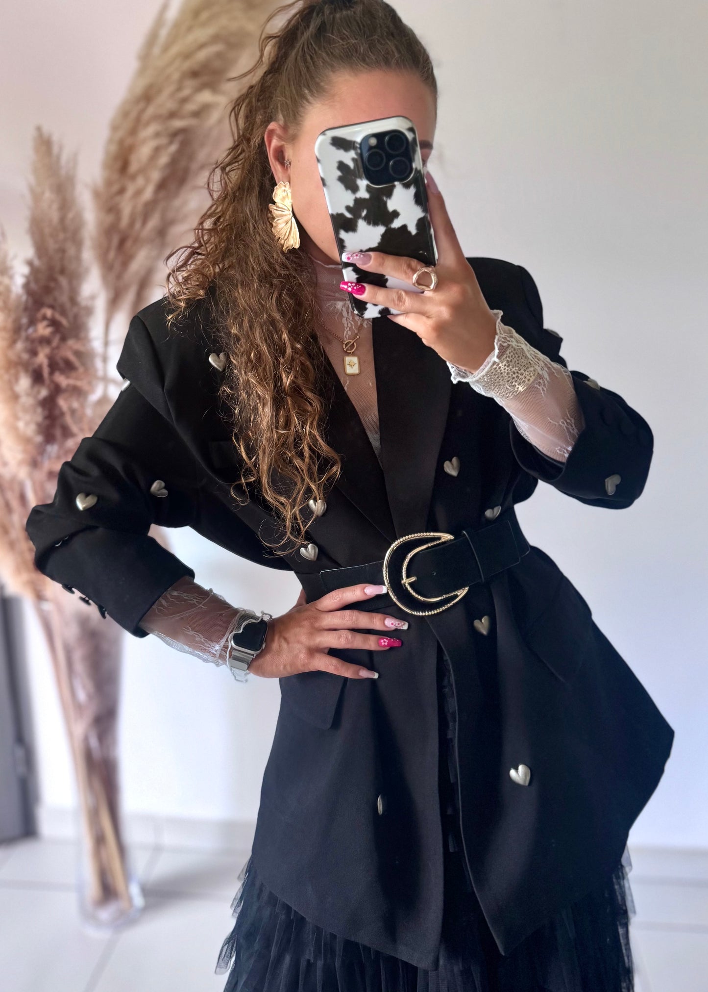 BLAZER COEURS - NOIR