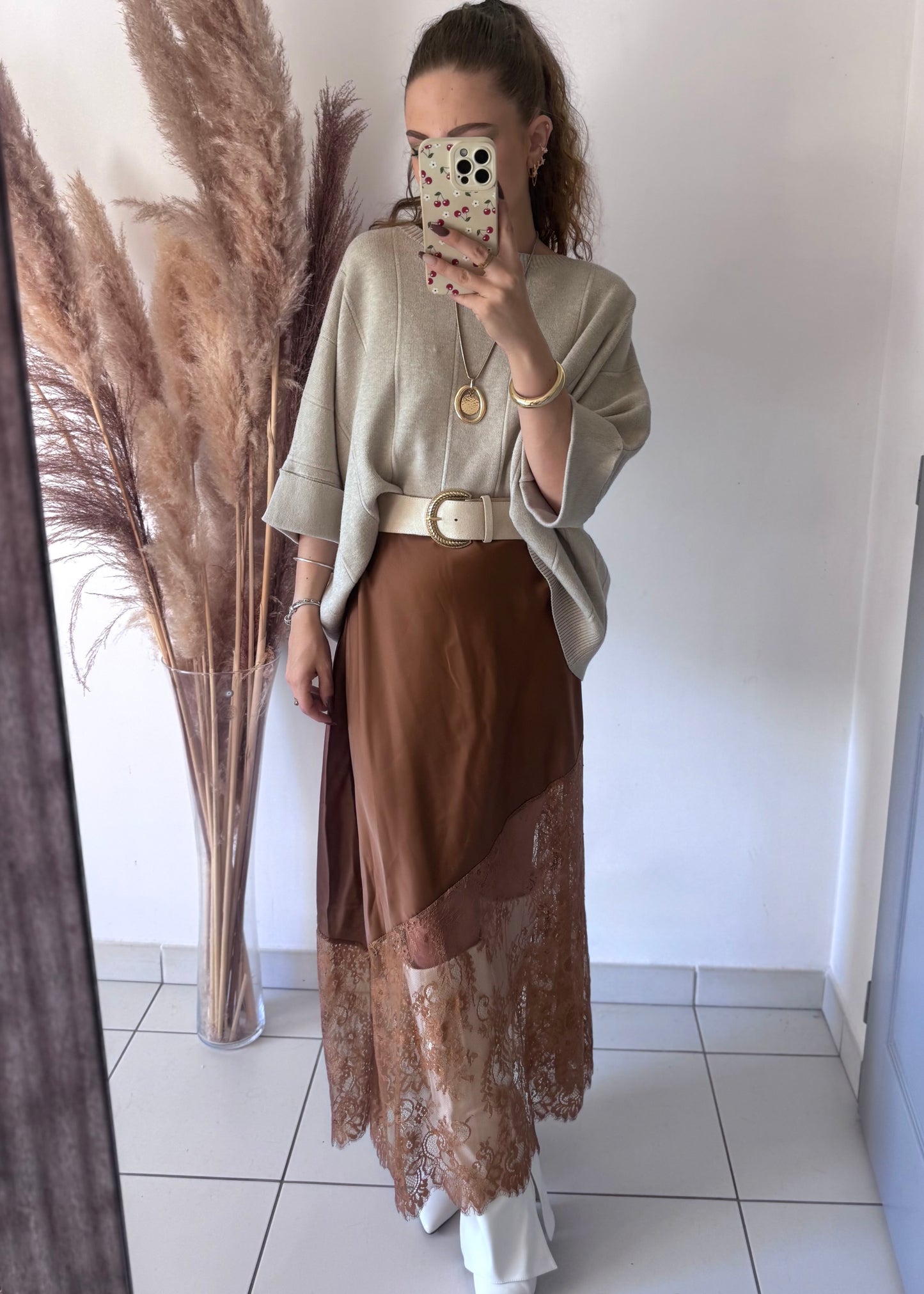 JUPE LONGUE NAYA - CARAMEL