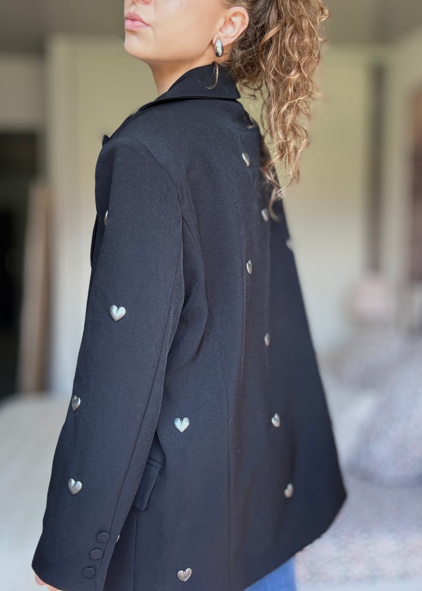 BLAZER COEURS - NOIR