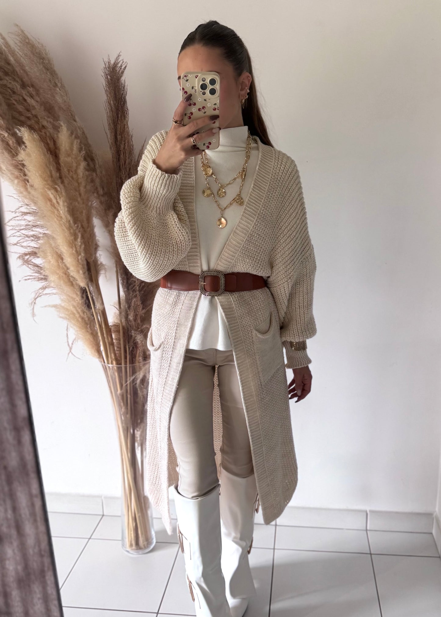 GILET LONG - CRÈME