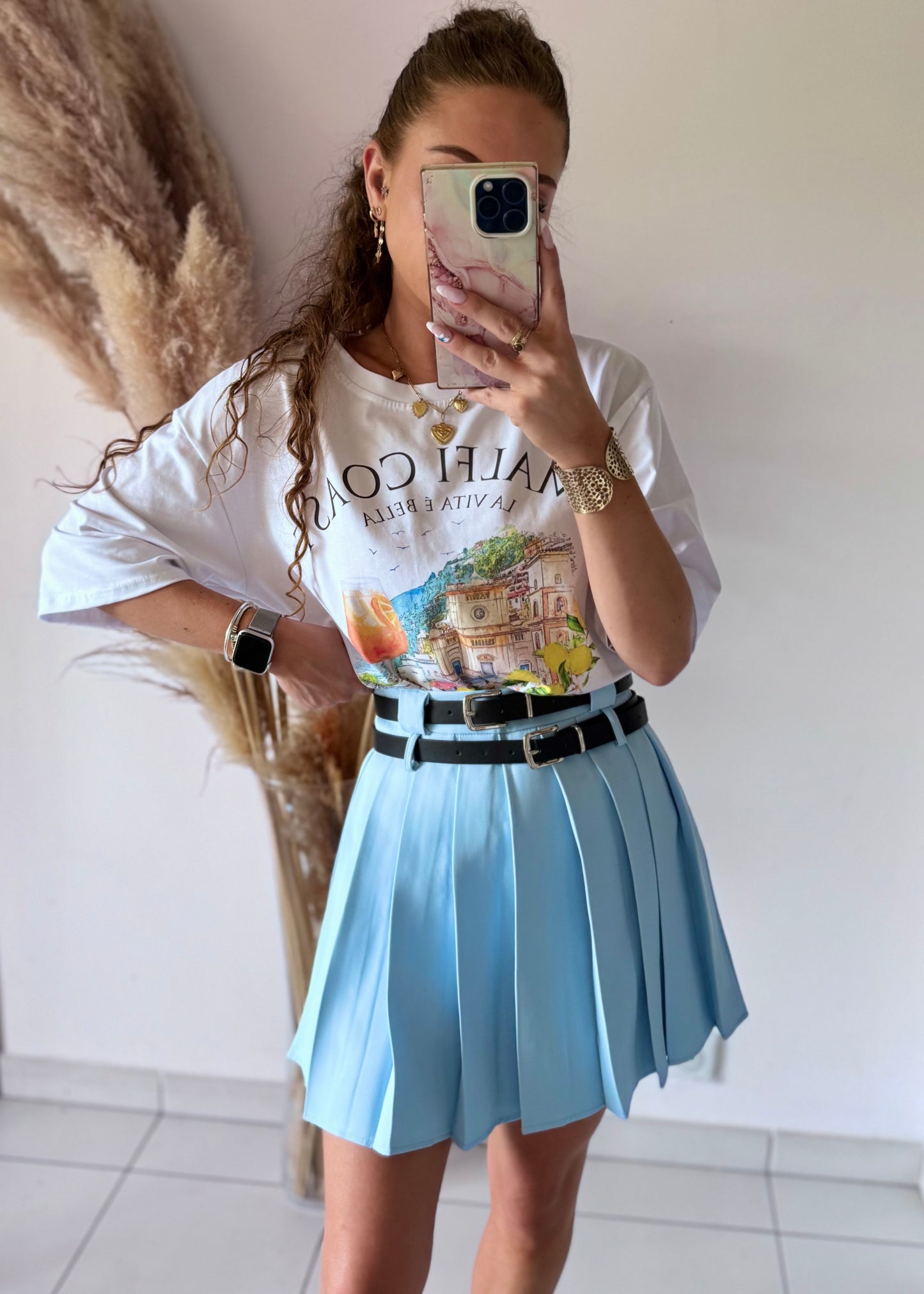 JUPE SHORT - CIEL