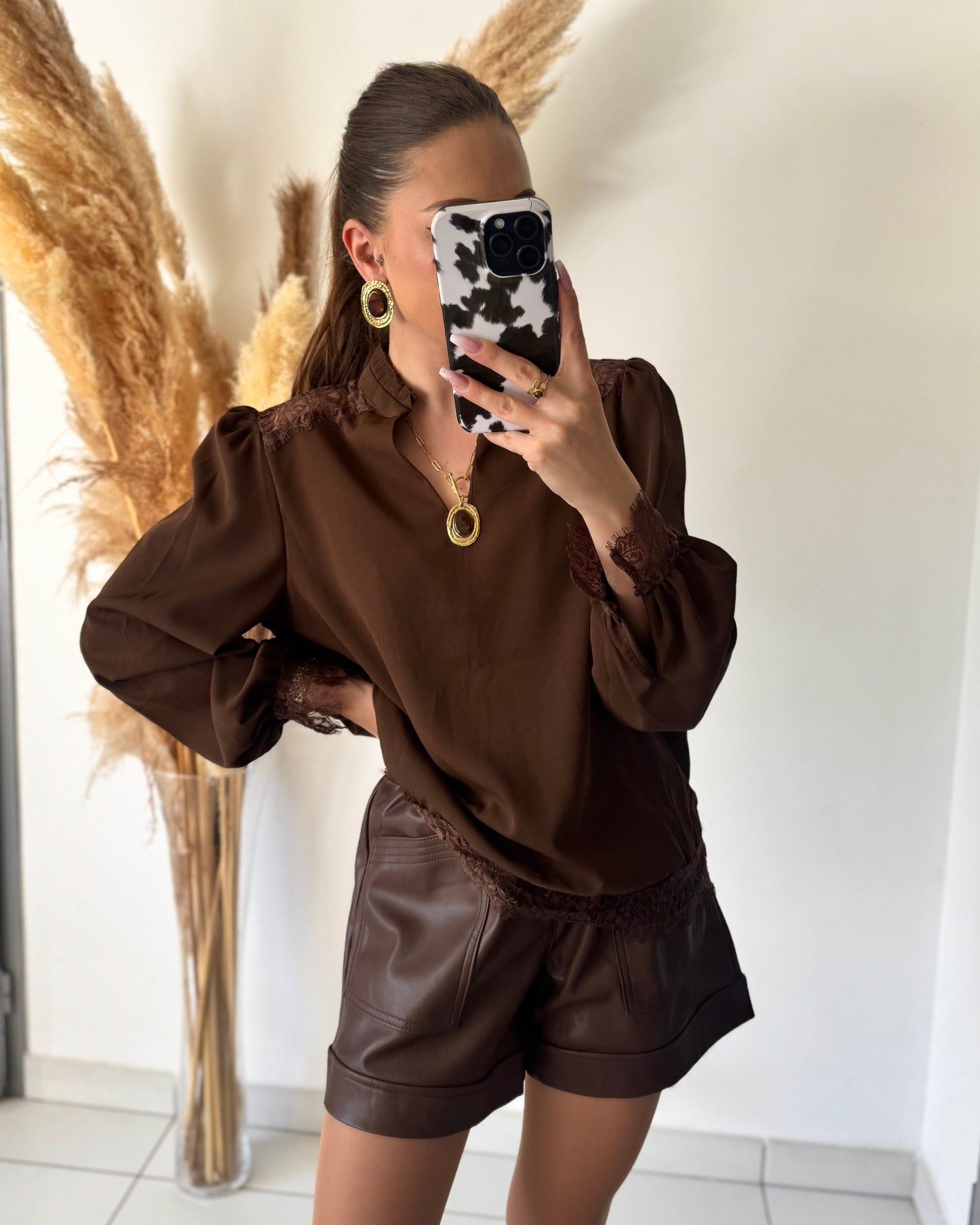 BLOUSE MILA - CHOCOLAT