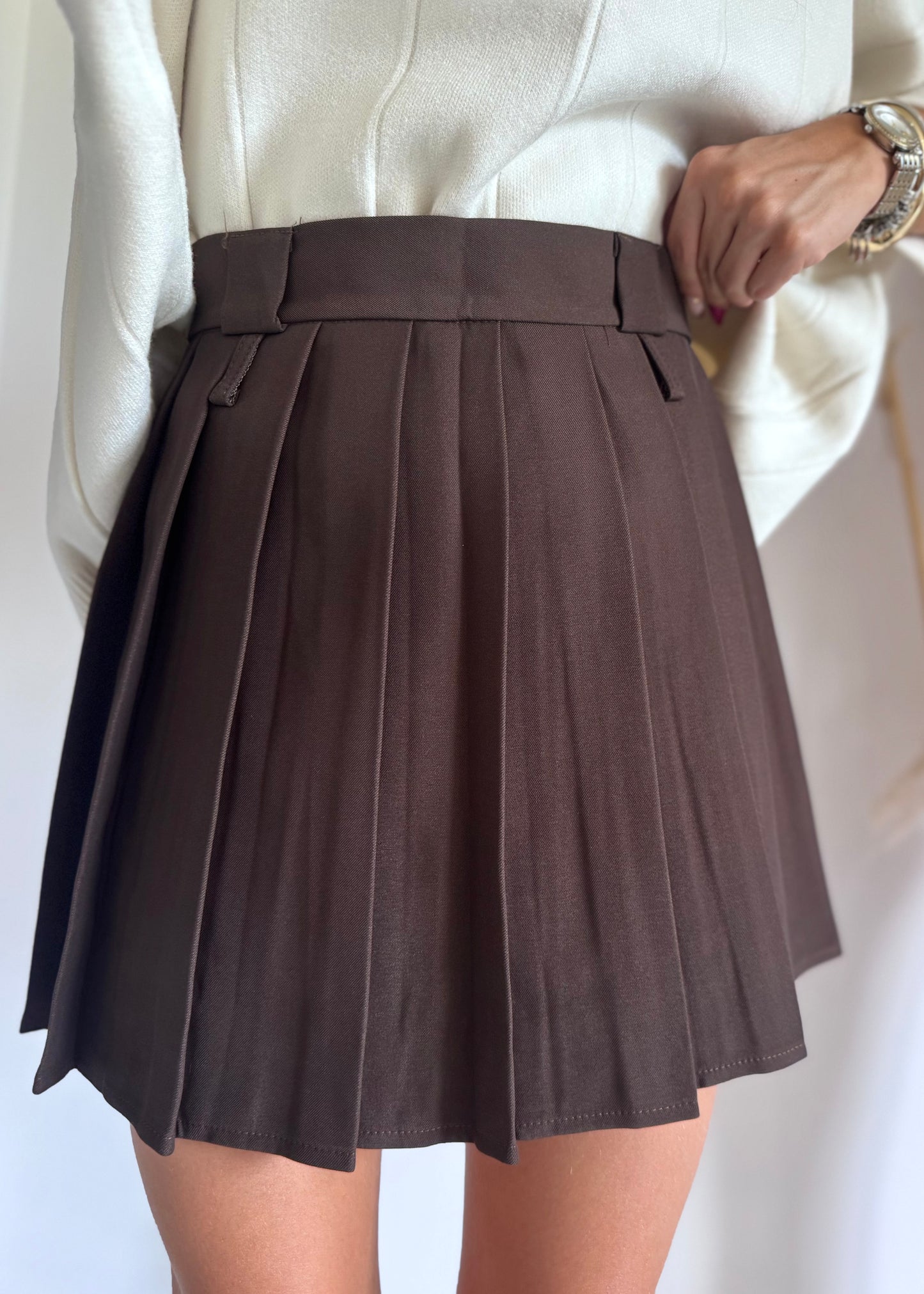 JUPE SHORT - CHOCOLAT