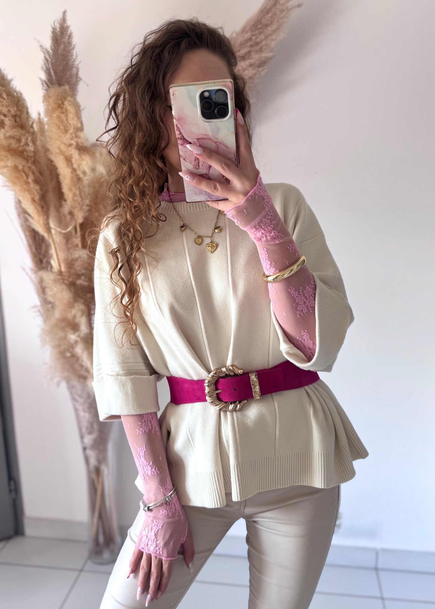 TOP DENTELLE - ROSE