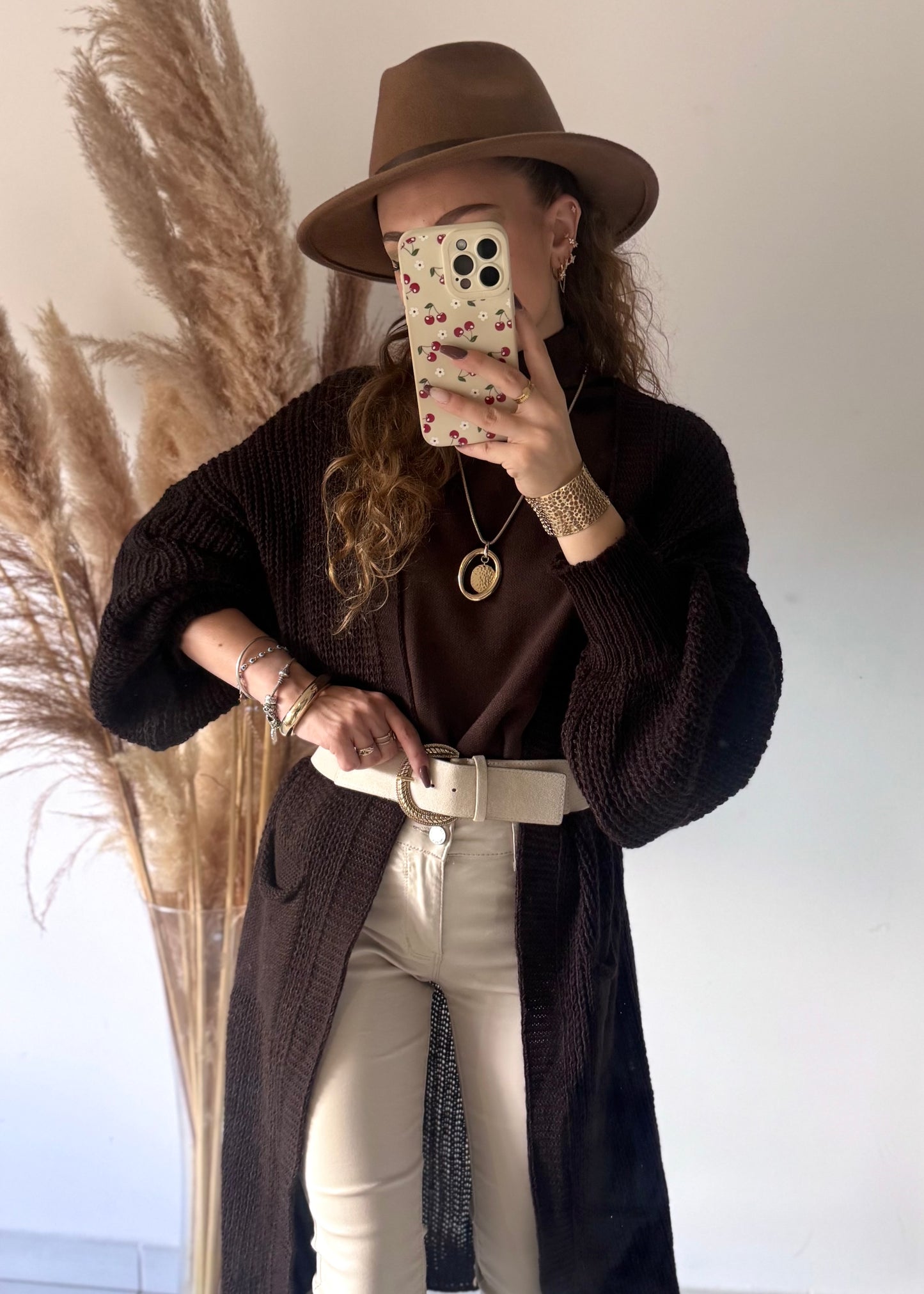 GILET LONG - MARRON
