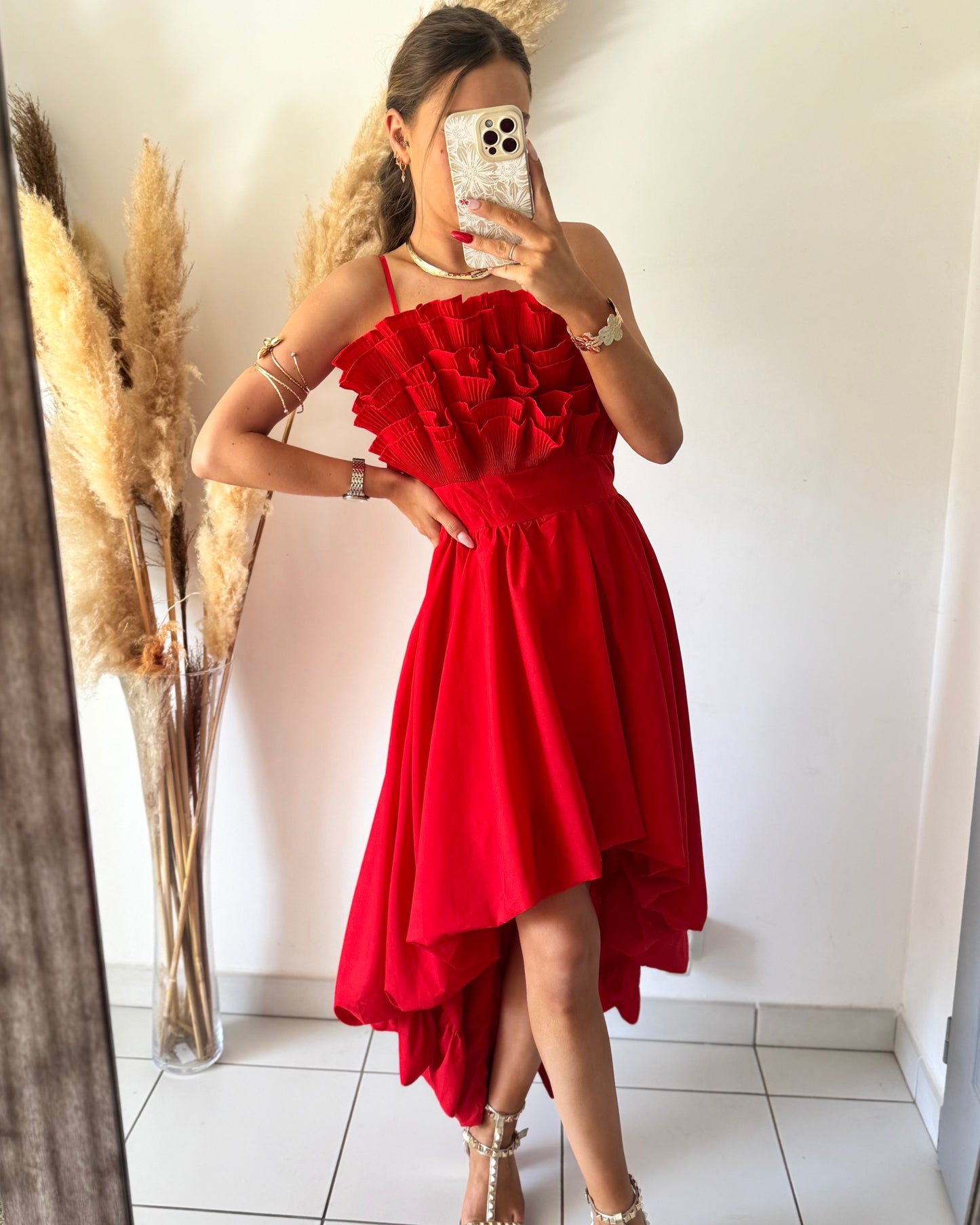 ROBE BUSTIER - ROUGE