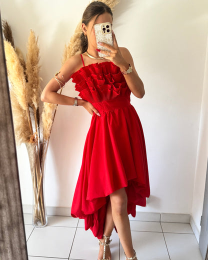 ROBE BUSTIER - ROUGE