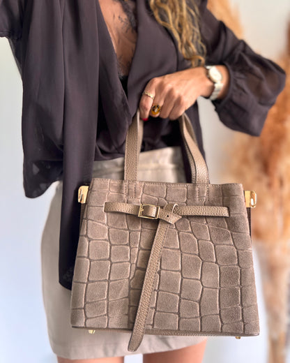 SAC CROCO CHOCO - CUIR