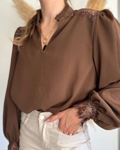 BLOUSE MILA - CHOCOLAT