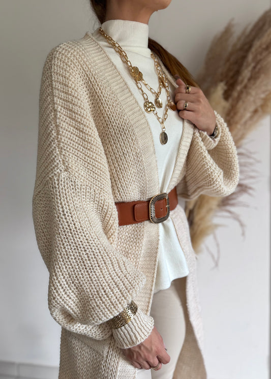 GILET LONG - CRÈME