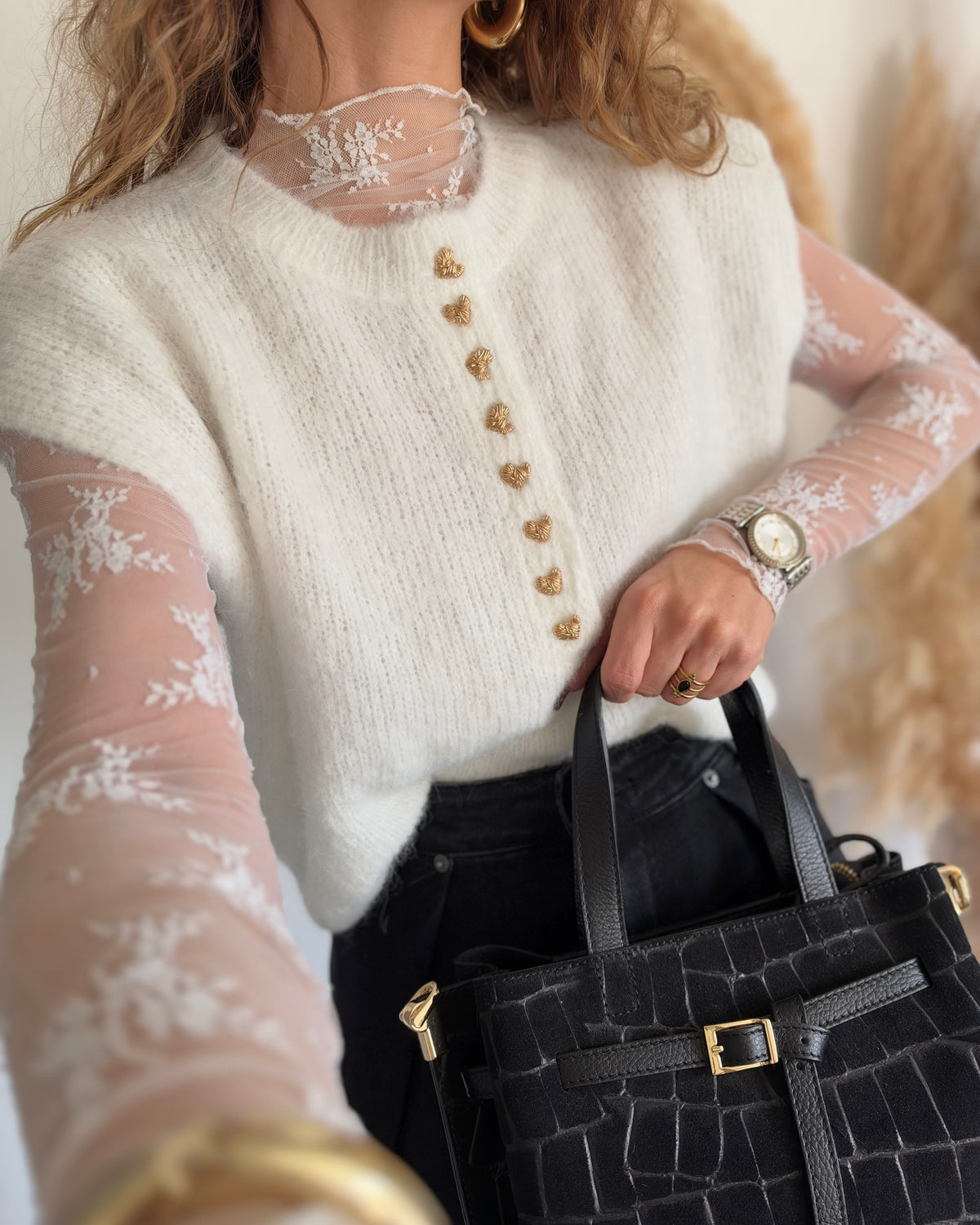 PULL SANS MANCHES - ECRU