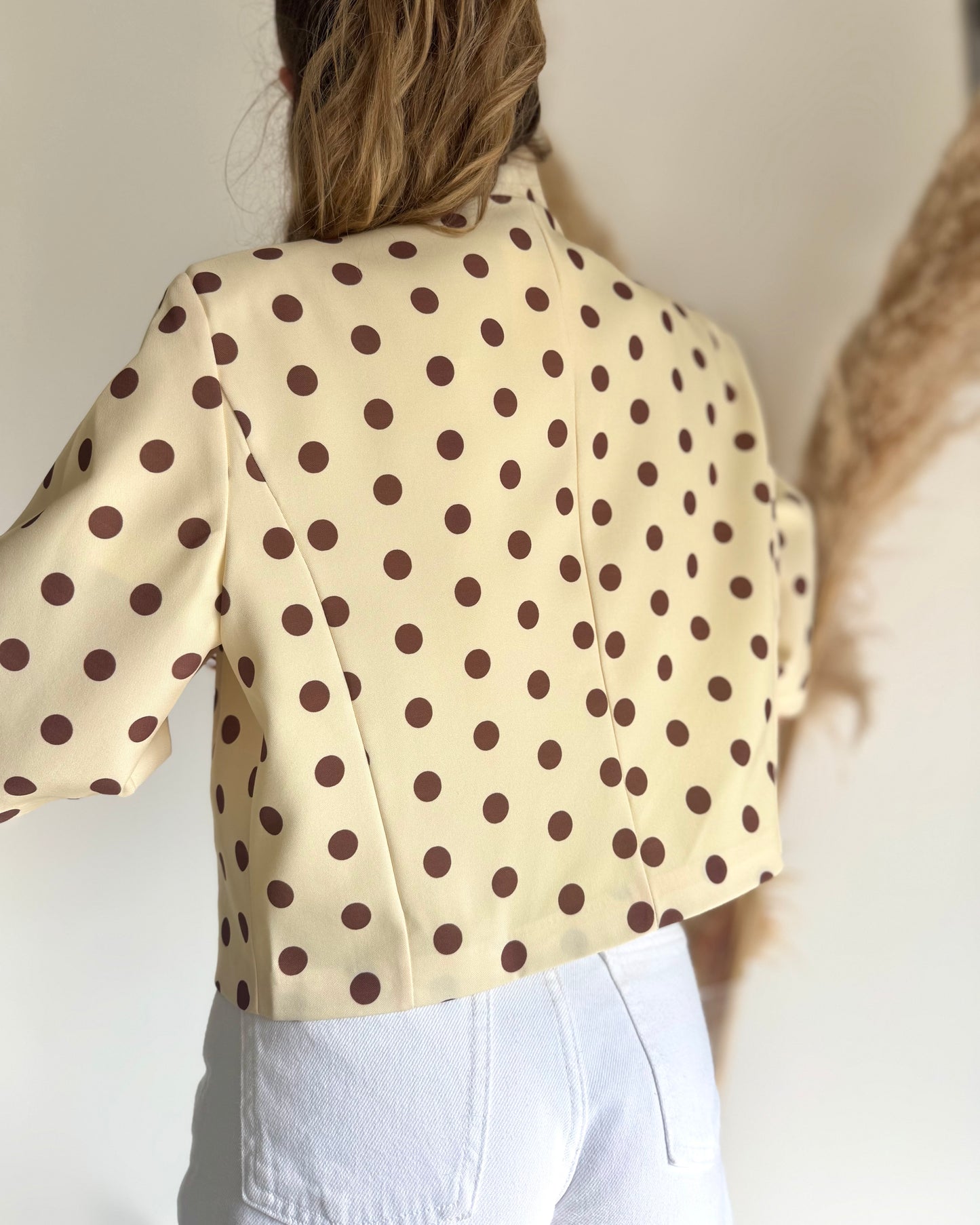 BLAZER JAUNE - POIS CHOCOLAT