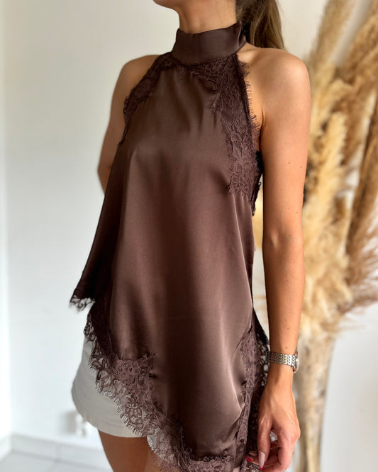 TOP ASYMETRIQUE - CHOCOLAT