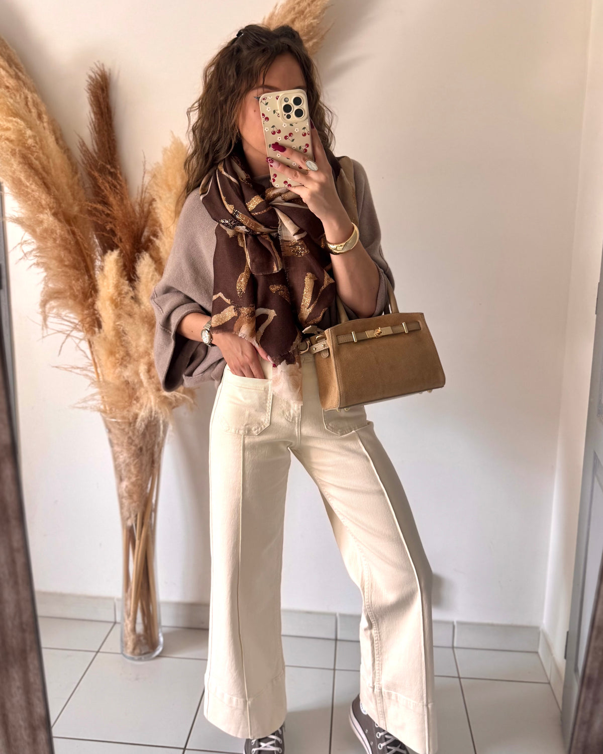 JEAN WIDE LEG - BEIGE