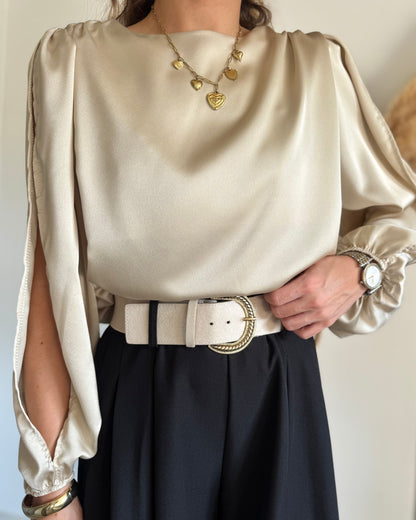 BLOUSE SATINA - BEIGE