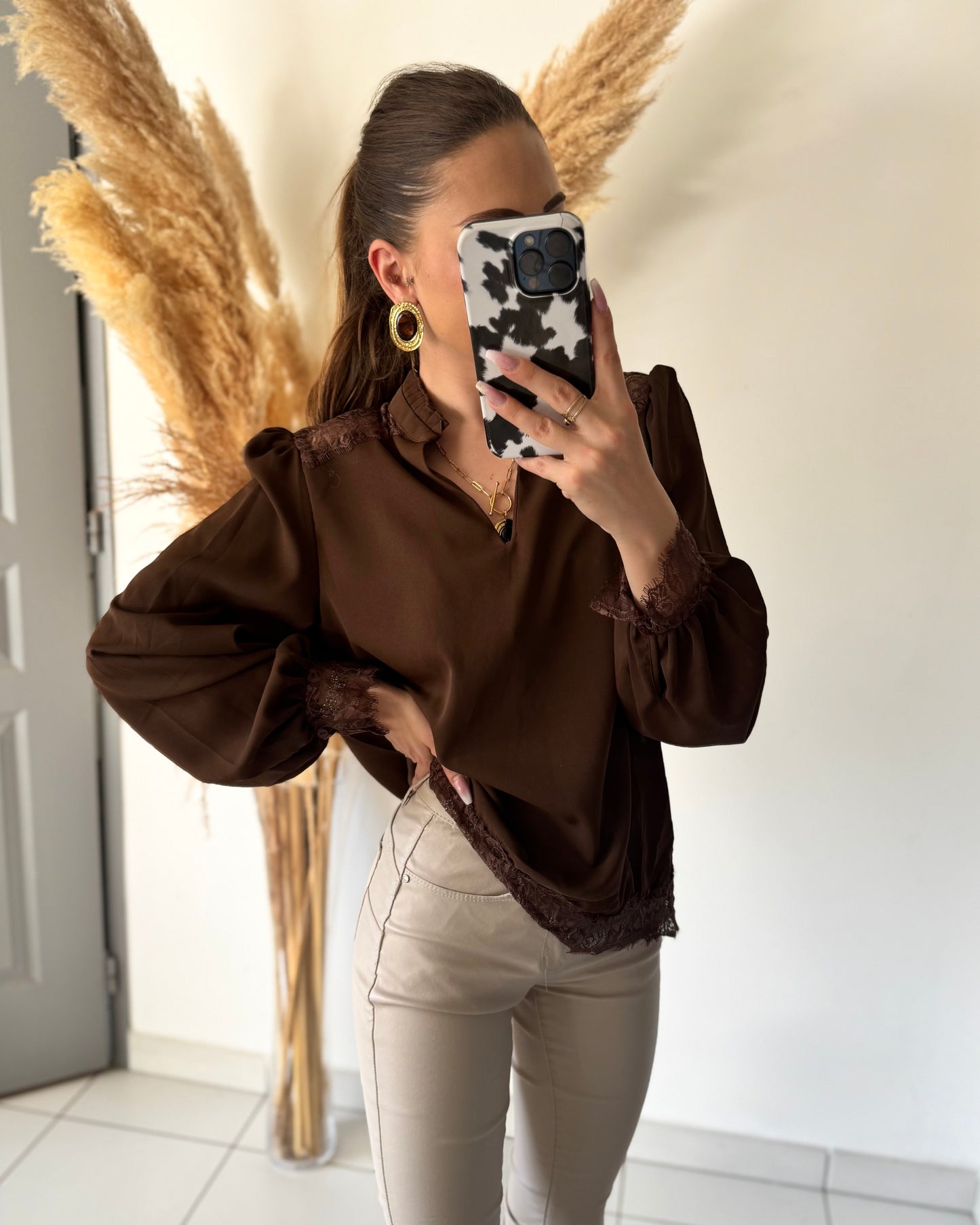 BLOUSE MILA - CHOCOLAT