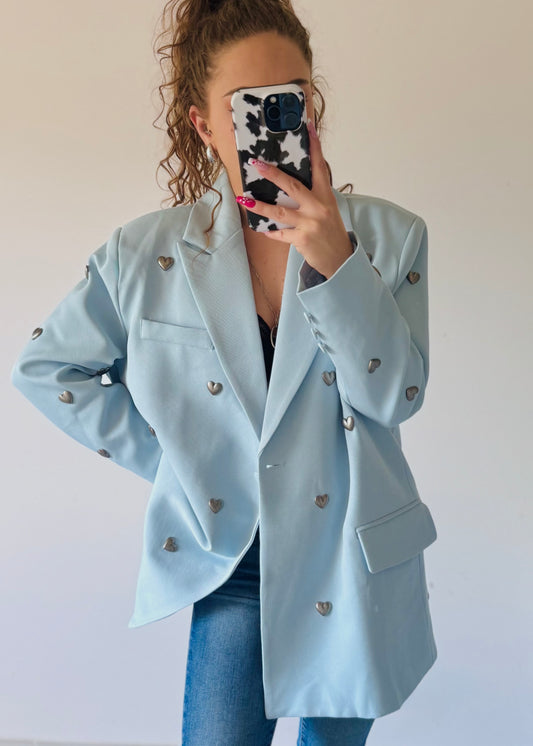 BLAZER COEURS - BLEU