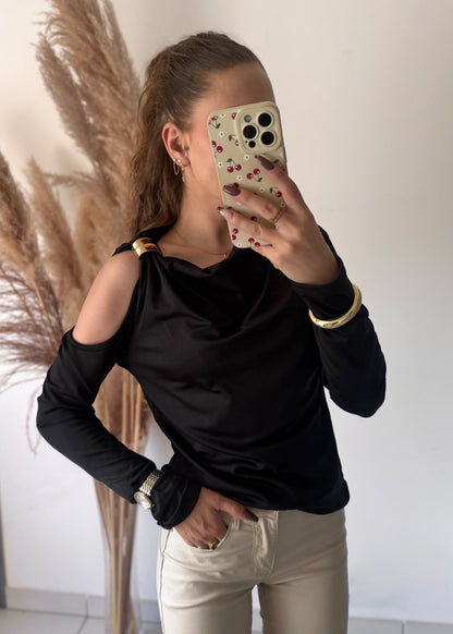TOP ASYMÉTRIQUE - NOIR