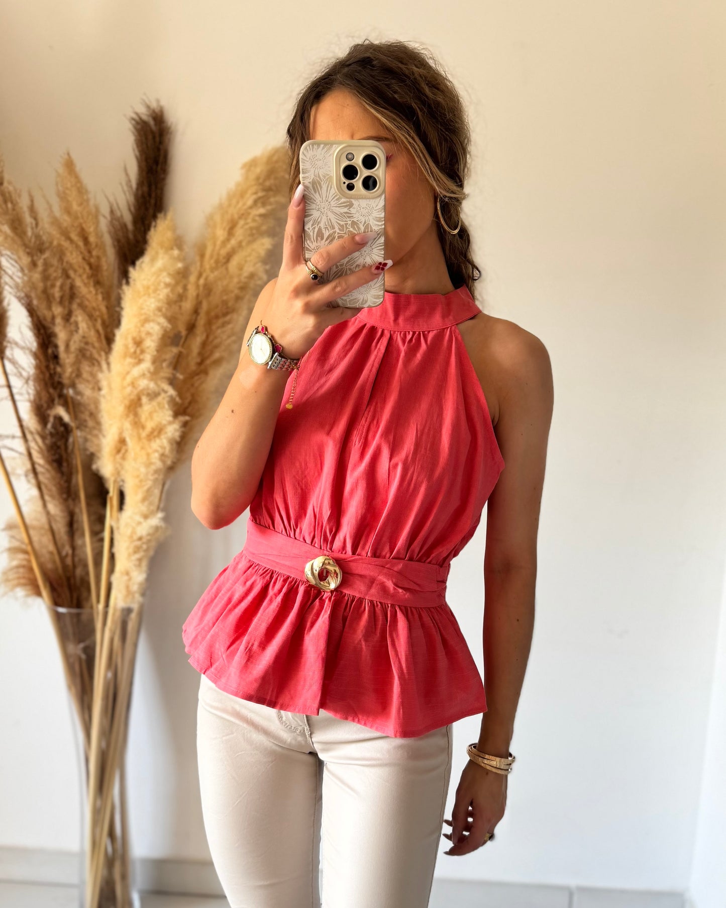 ENSEMBLE TOP & JUPE - CORAIL