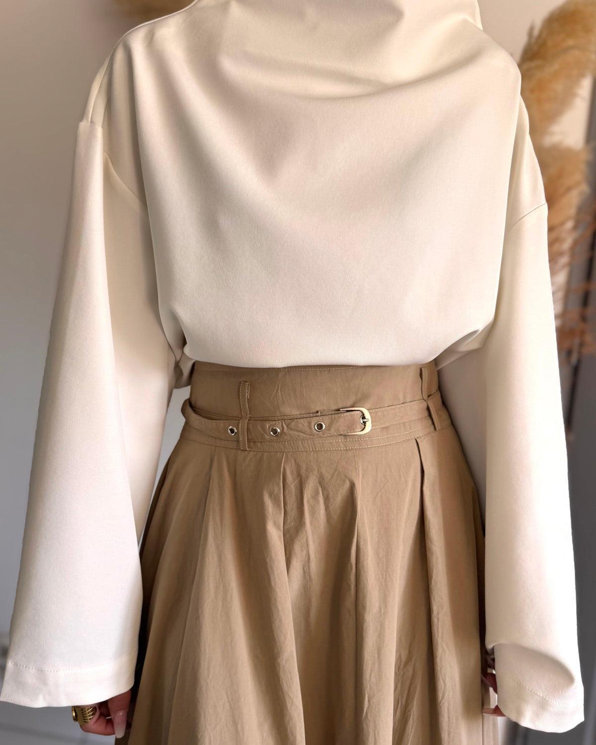 JUPE LONGUE - TAUPE