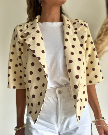 BLAZER JAUNE - POIS CHOCOLAT