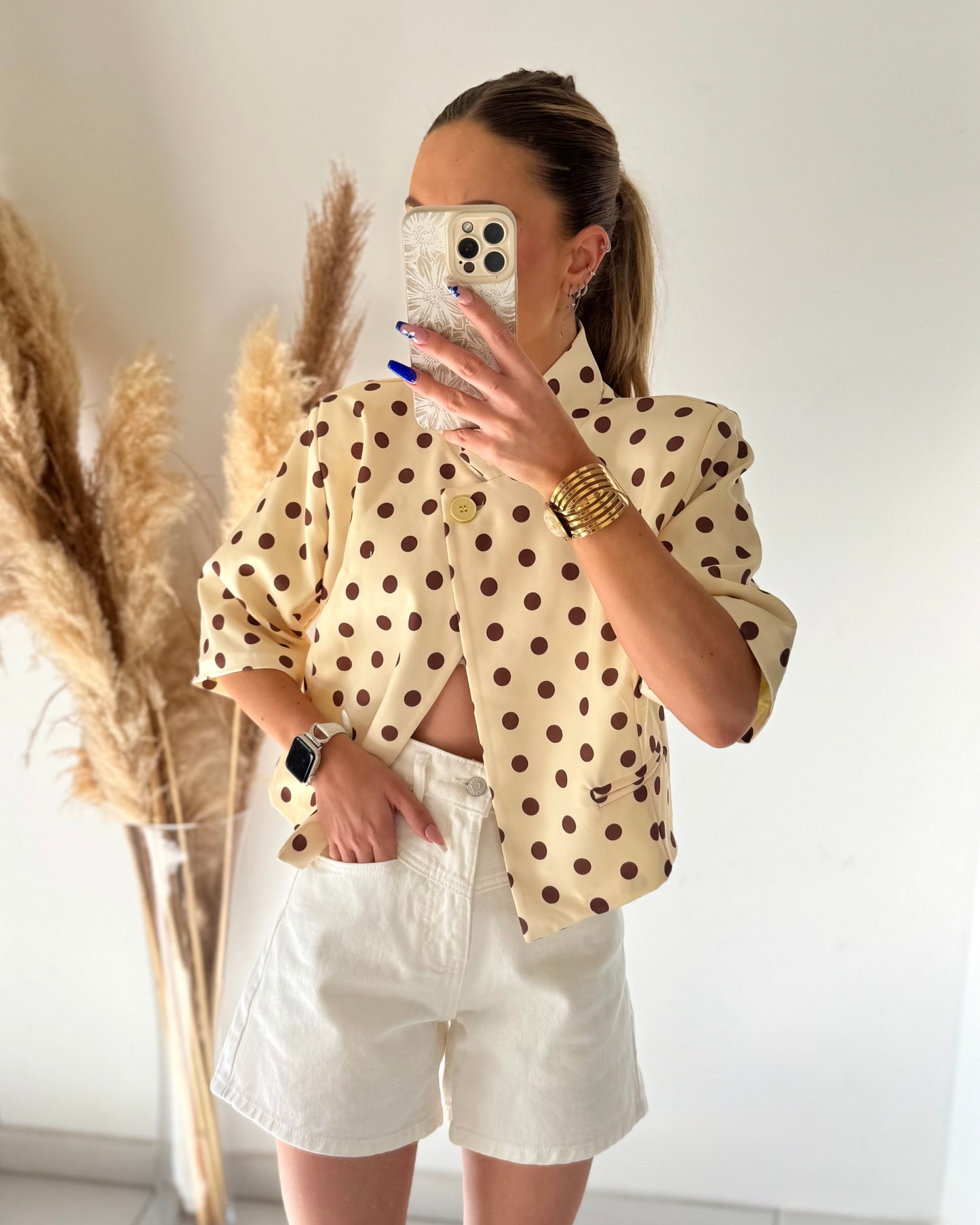 SHORT LEONIE - BLANC CASSÉ