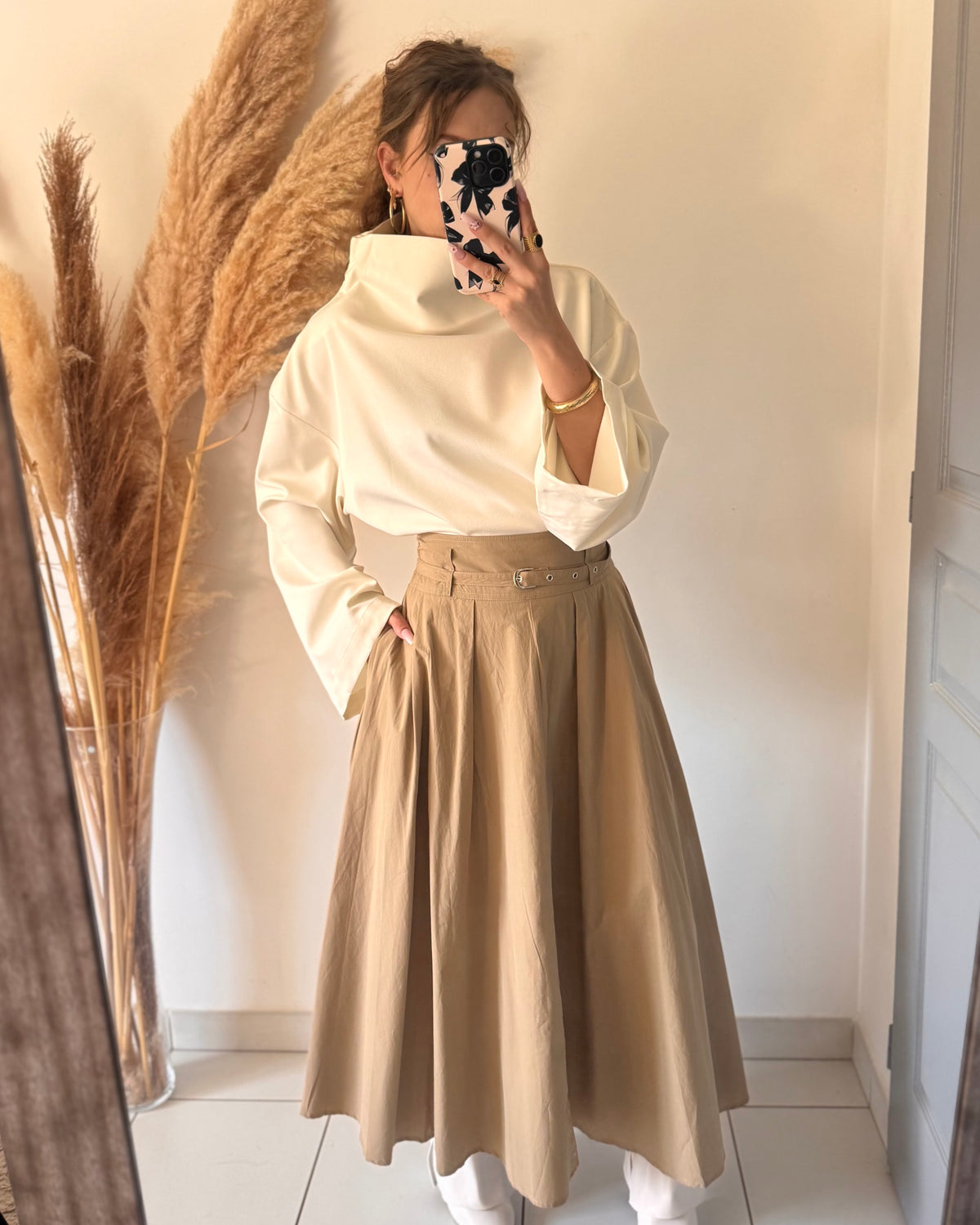 JUPE LONGUE - TAUPE