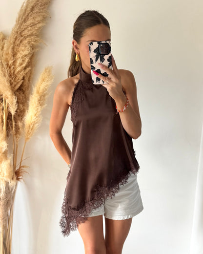 TOP ASYMETRIQUE - CHOCOLAT