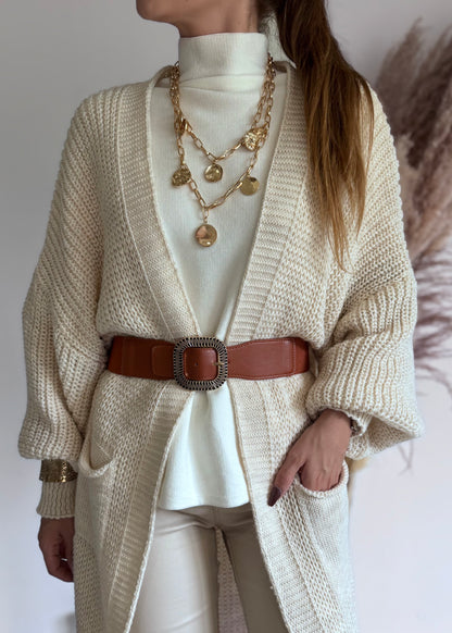 GILET LONG - CRÈME