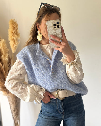 PULL SANS MANCHES - CIEL