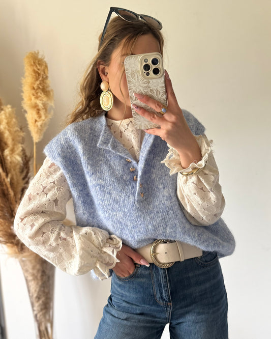 PULL SANS MANCHES - CIEL