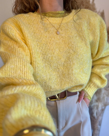 PULL CROISÉ - JAUNE