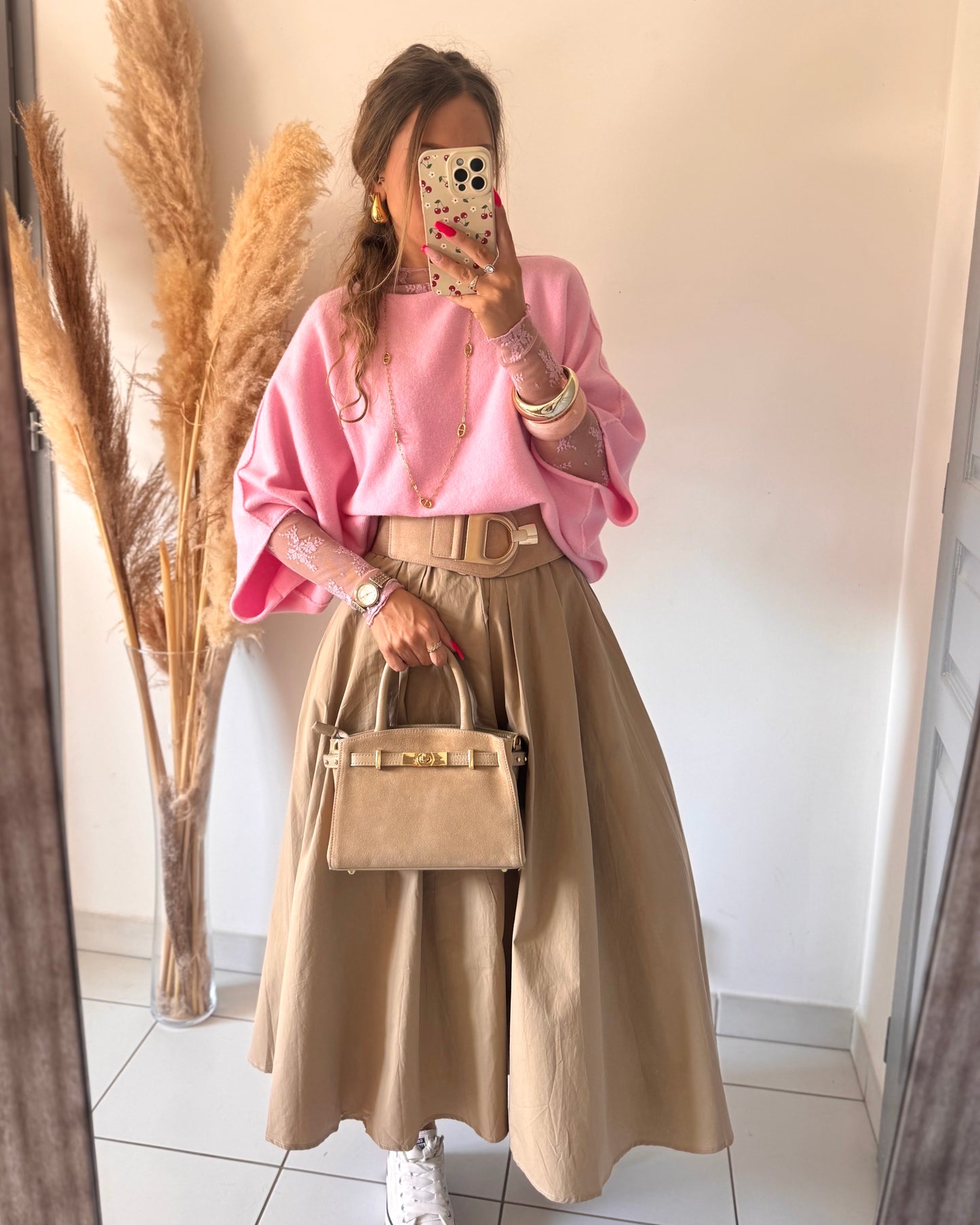 JUPE LONGUE - TAUPE