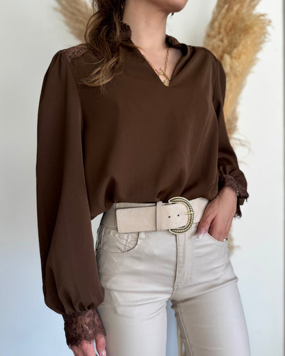 BLOUSE MILA - CHOCOLAT