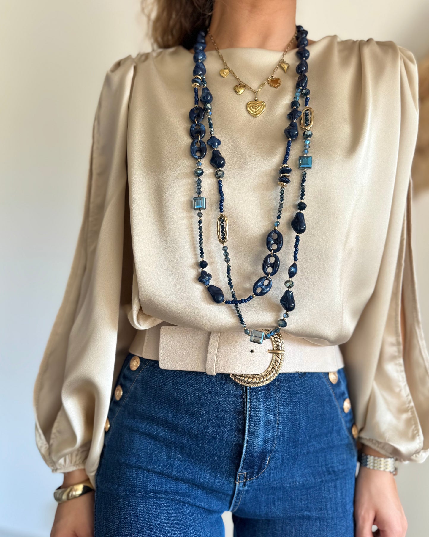BLOUSE SATINA - BEIGE
