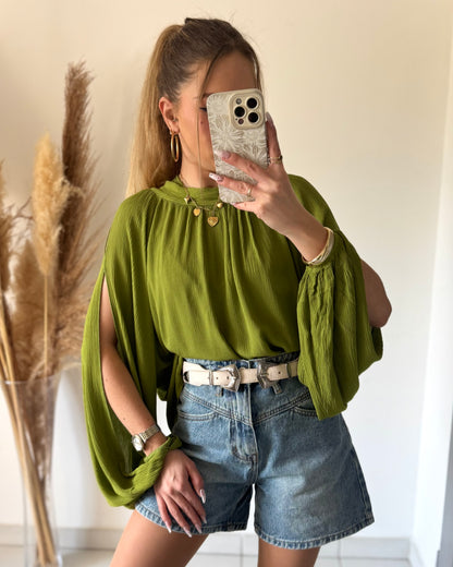 SHORT LEONIE - DENIM