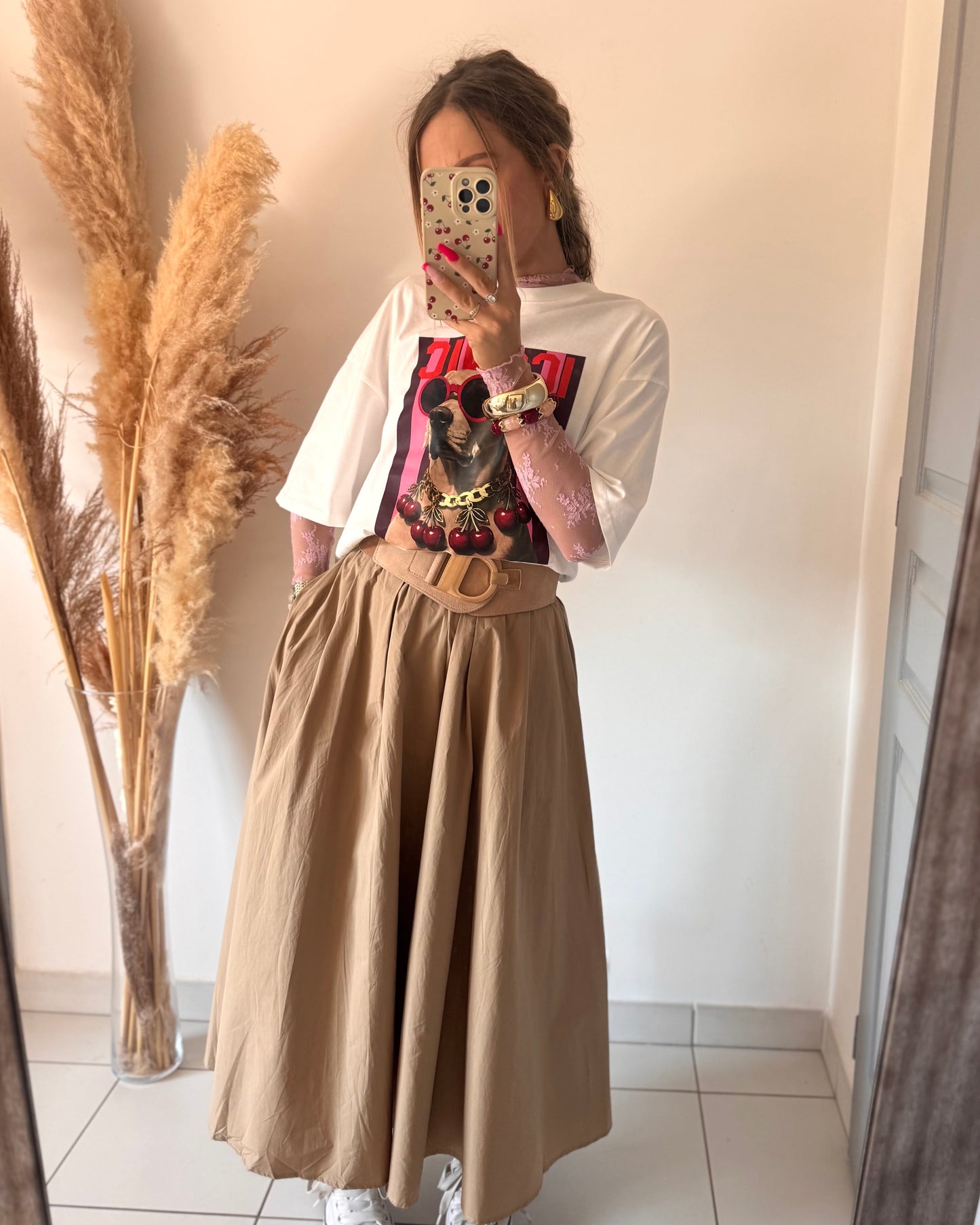 JUPE LONGUE - TAUPE