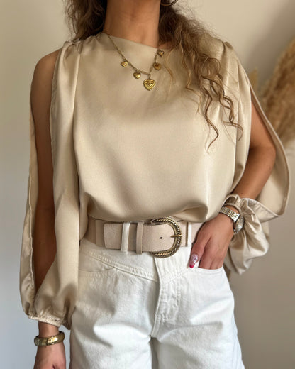 BLOUSE SATINA - BEIGE