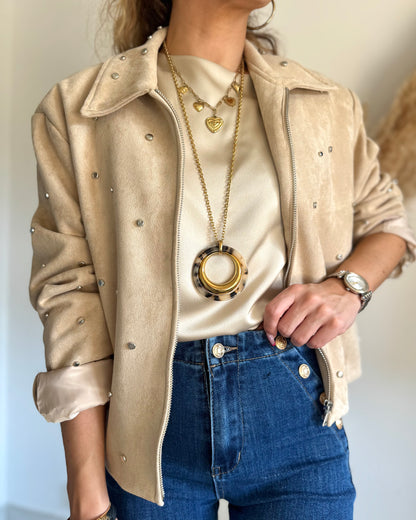 BLOUSE SATINA - BEIGE