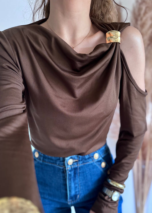 TOP ASYMÉTRIQUE - CHOCO