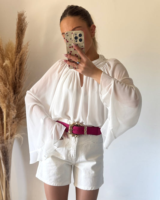 SHORT LEONIE - BLANC CASSÉ