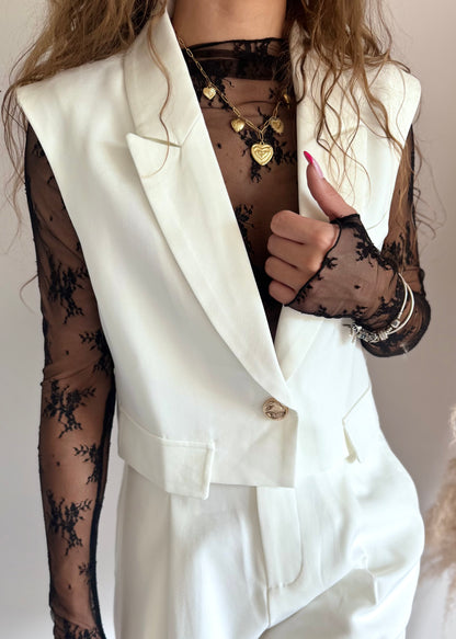 TOP DENTELLE - NOIR