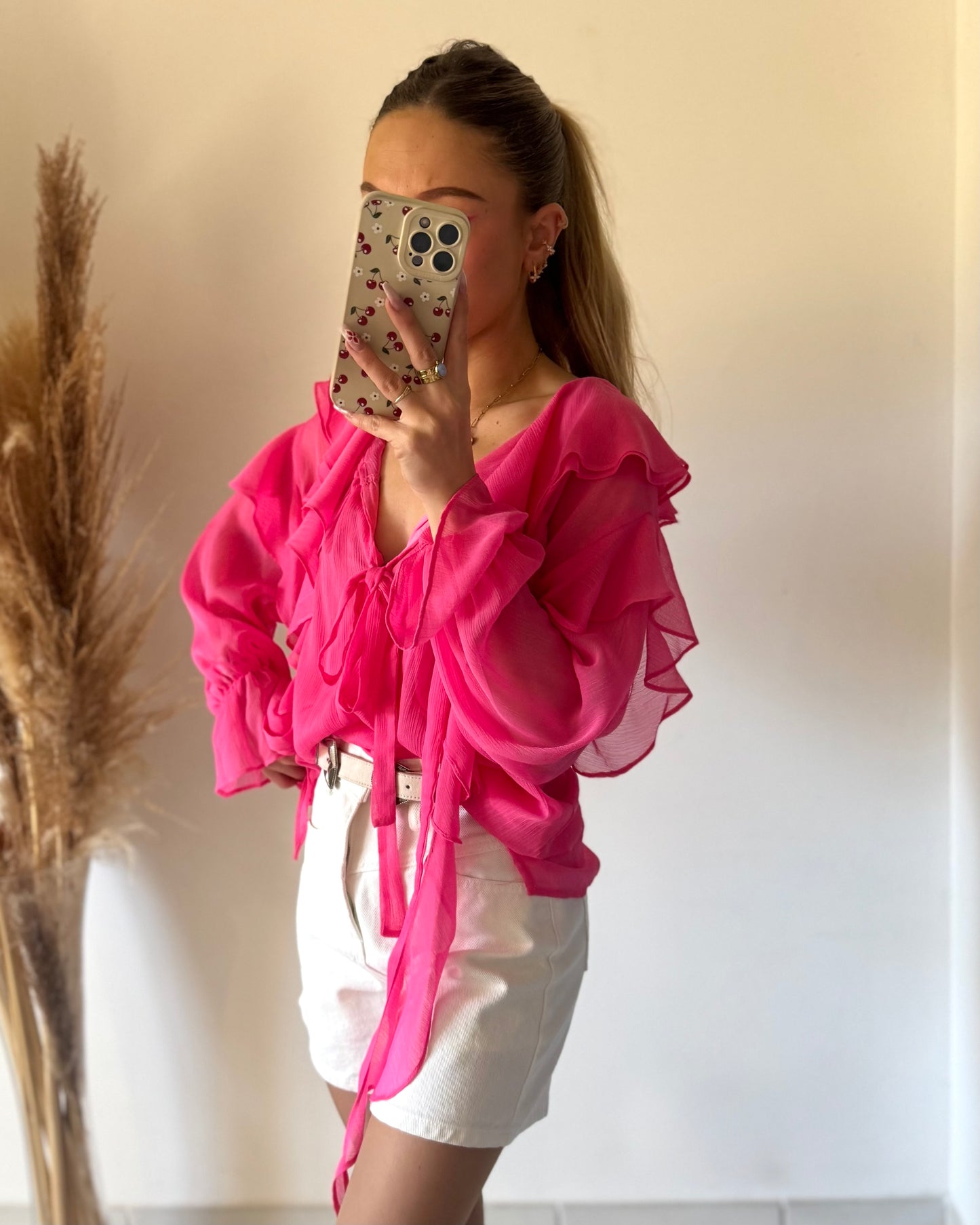 SHORT LEONIE - BLANC CASSÉ