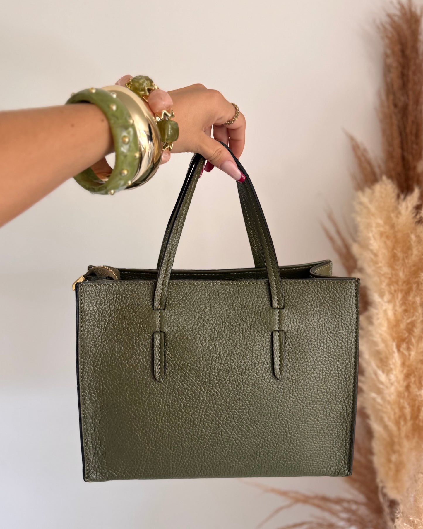 SAC KAKI - CUIR